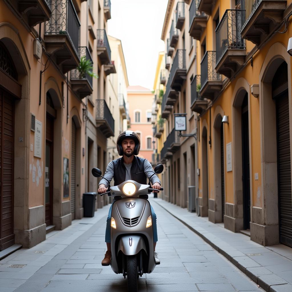 Exploring Barcelona on a rented motorcycle